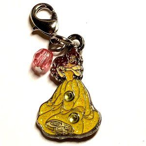 Vintage Disney Beauty & The Beast Charm Princess Belle Zipper Pull Purse Signed